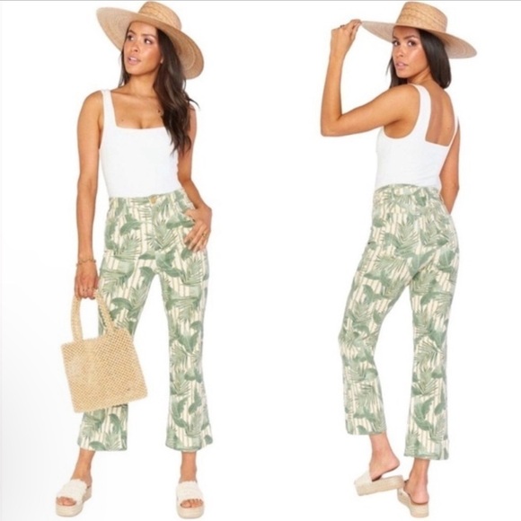Show Me Your MuMu Denim - Show Me You Mumu Women’s Cropped Hawn Trouser in Bamboo Palm Sz 27